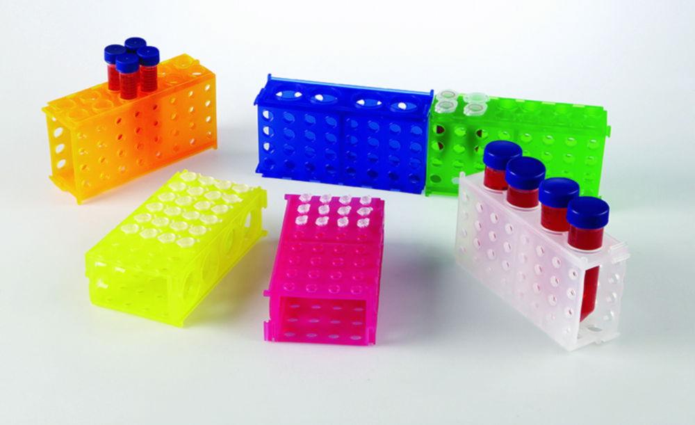 Heathrow Scientific Microtube Racks, Interlocking for 4 Sizes, Yellow, 175 x 95 x 51 cm

