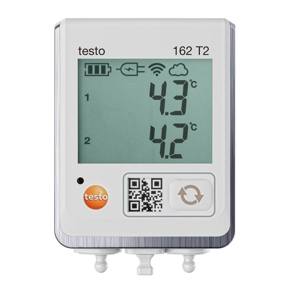 Online Data Logger testo 162 T2 w. display and 2 connections for NTC temperature probes