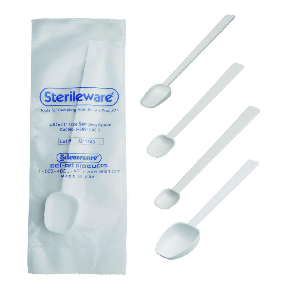 Bel-Art Sampling Spoon, PS Sterile, White, Cap. Approx. 14.79 ml

