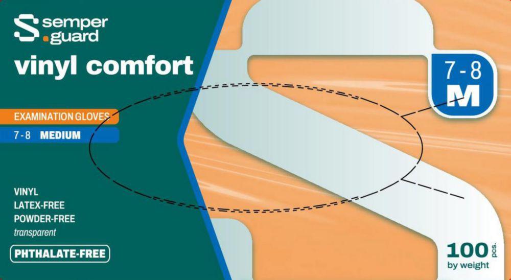 Disposable Gloves size M Semperguard® Vinyl comfort, vinyl, powder free, pack of 100