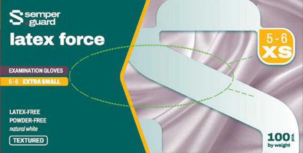 Disposable Gloves size XS (5.5) Semperguard® Latex force, Latex, powder-free, pack of 100