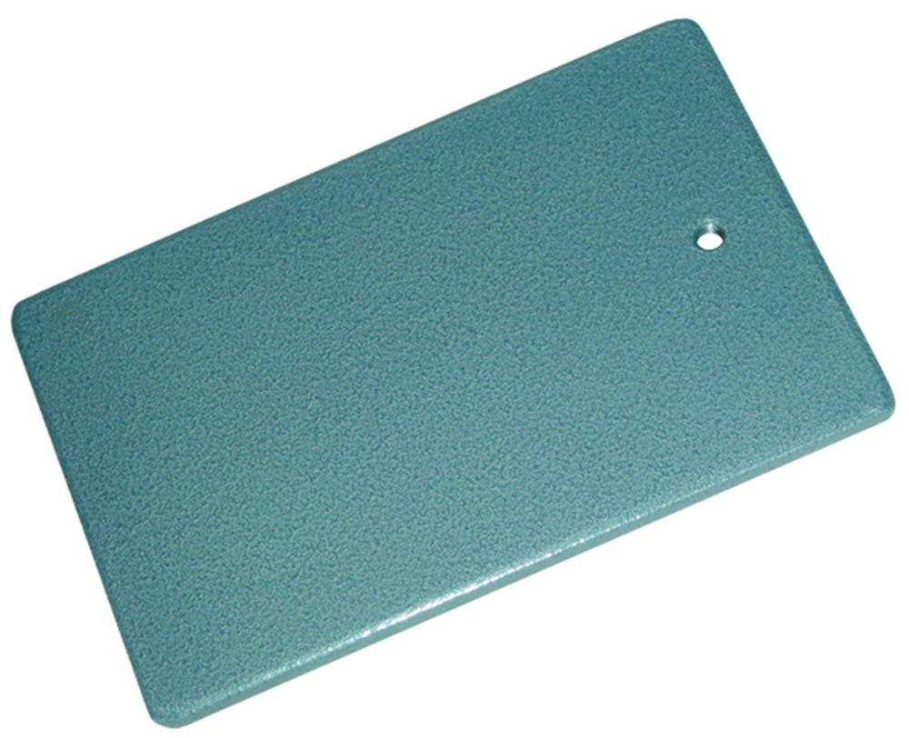 Stand base 300 x 150 mm steel, powder coated, M10 bore hole, 8mm thick, with welded feet