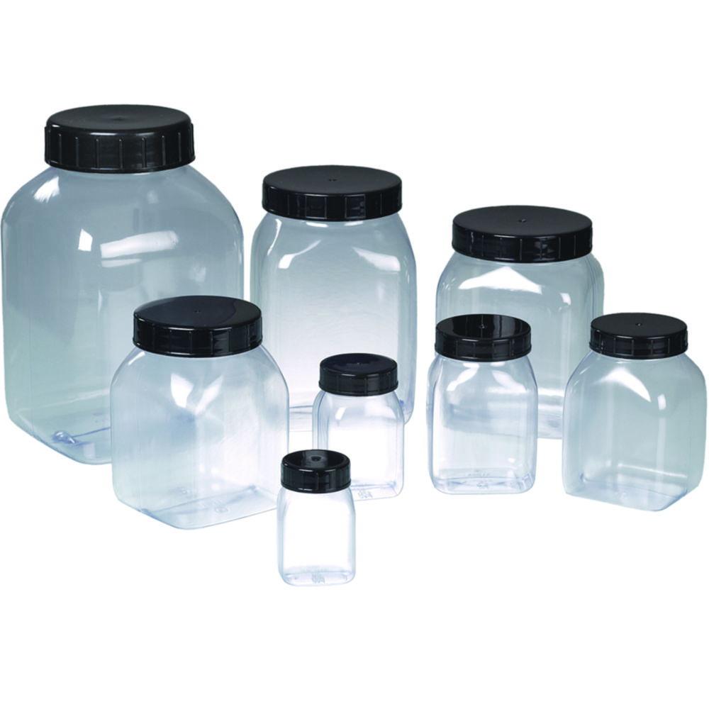 Bürkle Wide Neck Jar Square 2000 ml PVC, with Lid