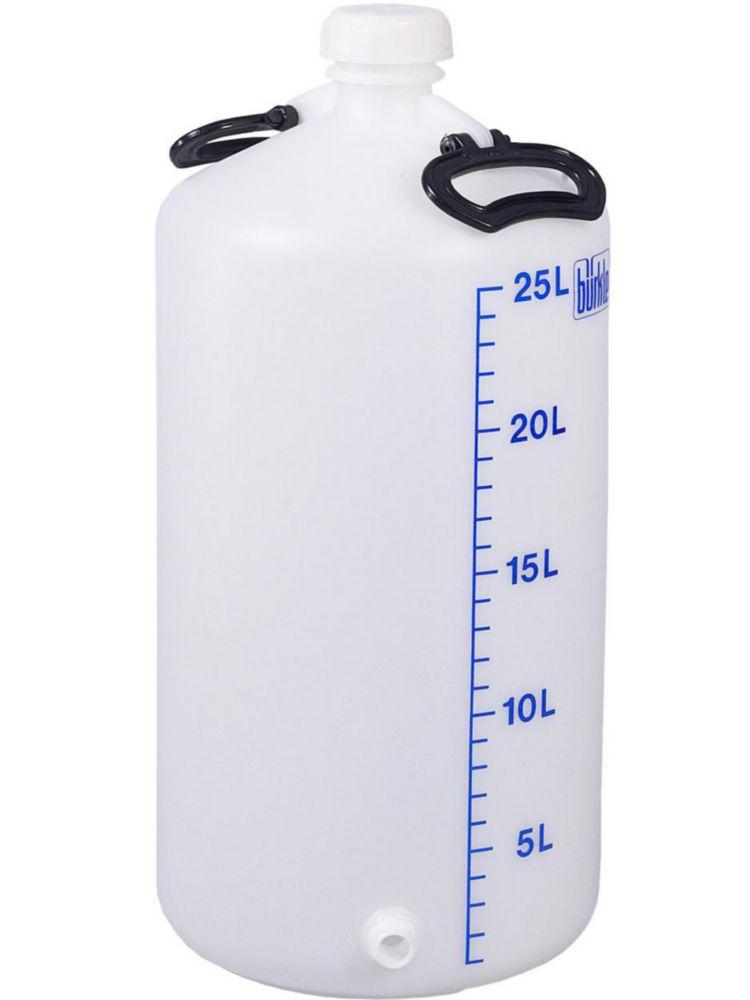Bürkle Storage Bottle 25 Liters HDPE, with Threaded Connector