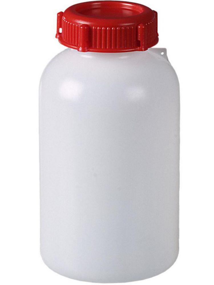 Bürkle HDPE Wide-Necked Bottles 500 ml, Sealable, Ø=80 mm, Neck-Ø Inside=40 mm