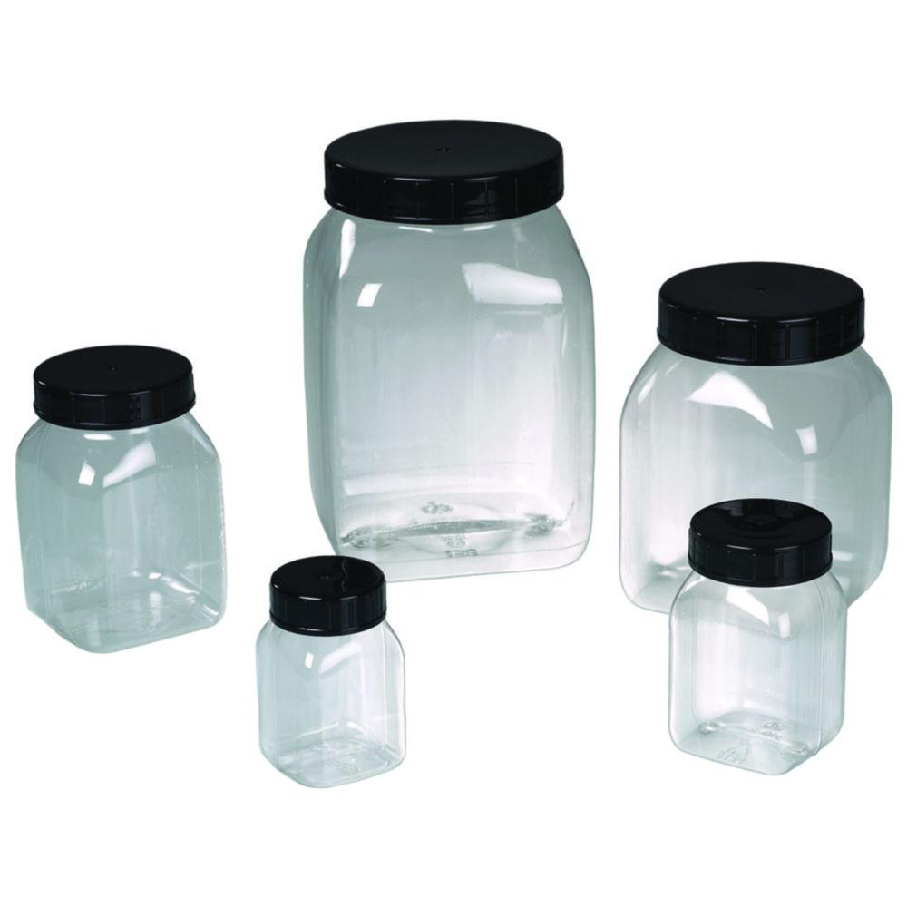 Bürkle Wide Mouth Container 1000 ml Square PETG Crystal Clear