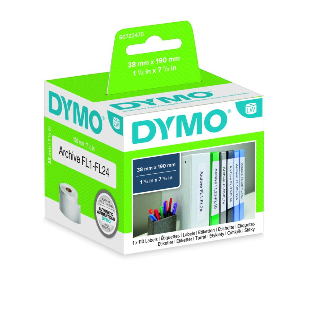 Dymo Original Label for LabelWriter White Permanent, 1 x 110 Labels, 38mm x 190mm

