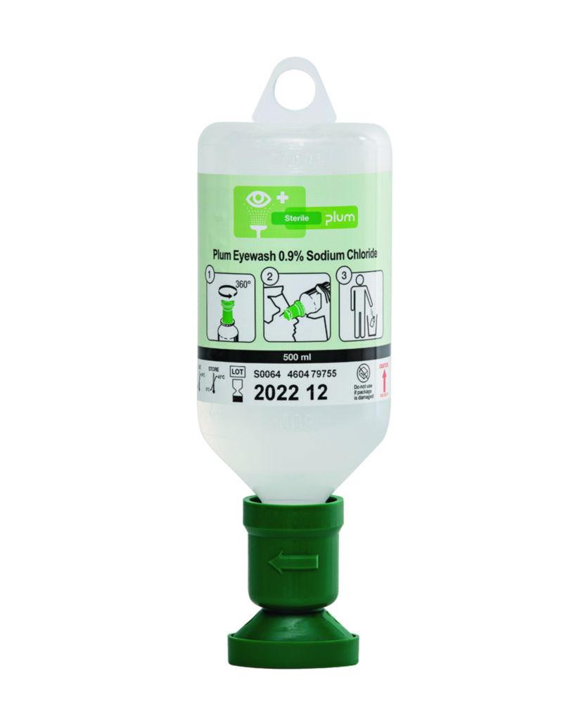 B-Safety Plum Eye Wash Bottle Single with 500 ml 0.9% NaCl