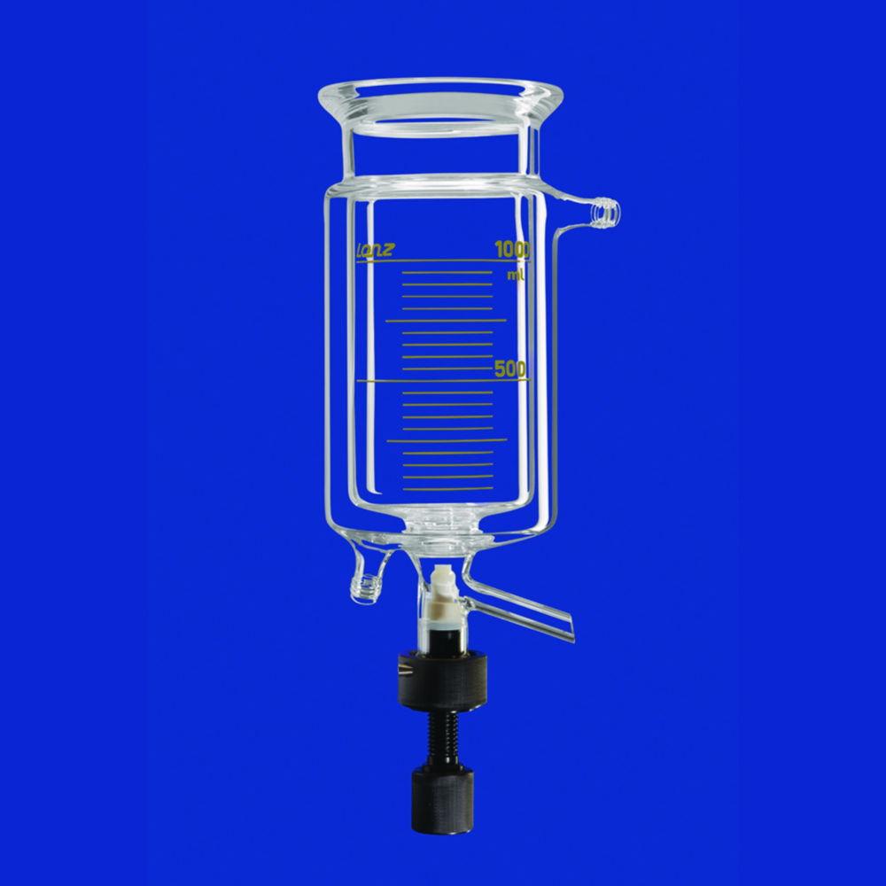 Lenz-Laborglas Reaction Vessel, Cylindrical, with Thermostatic Jacket and Withdrawal Valve, LF 100, Capacity 4 L