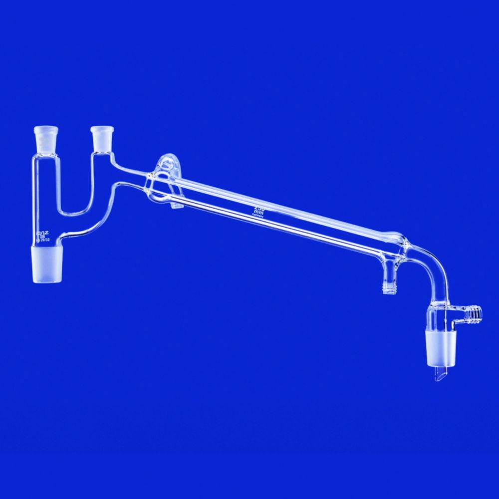 Lenz-Laborglas Distilling Links, Claisen, Cone NS 14/23, Jacket L. 160 mm, Water Connection GL 14, Vacuum Connection GL 18

