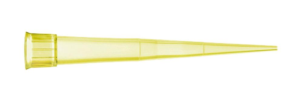 VITLAB Tip Box PP Box Á 96 Pipette Tips 2-200 µl on Yellow Carrier Plate

