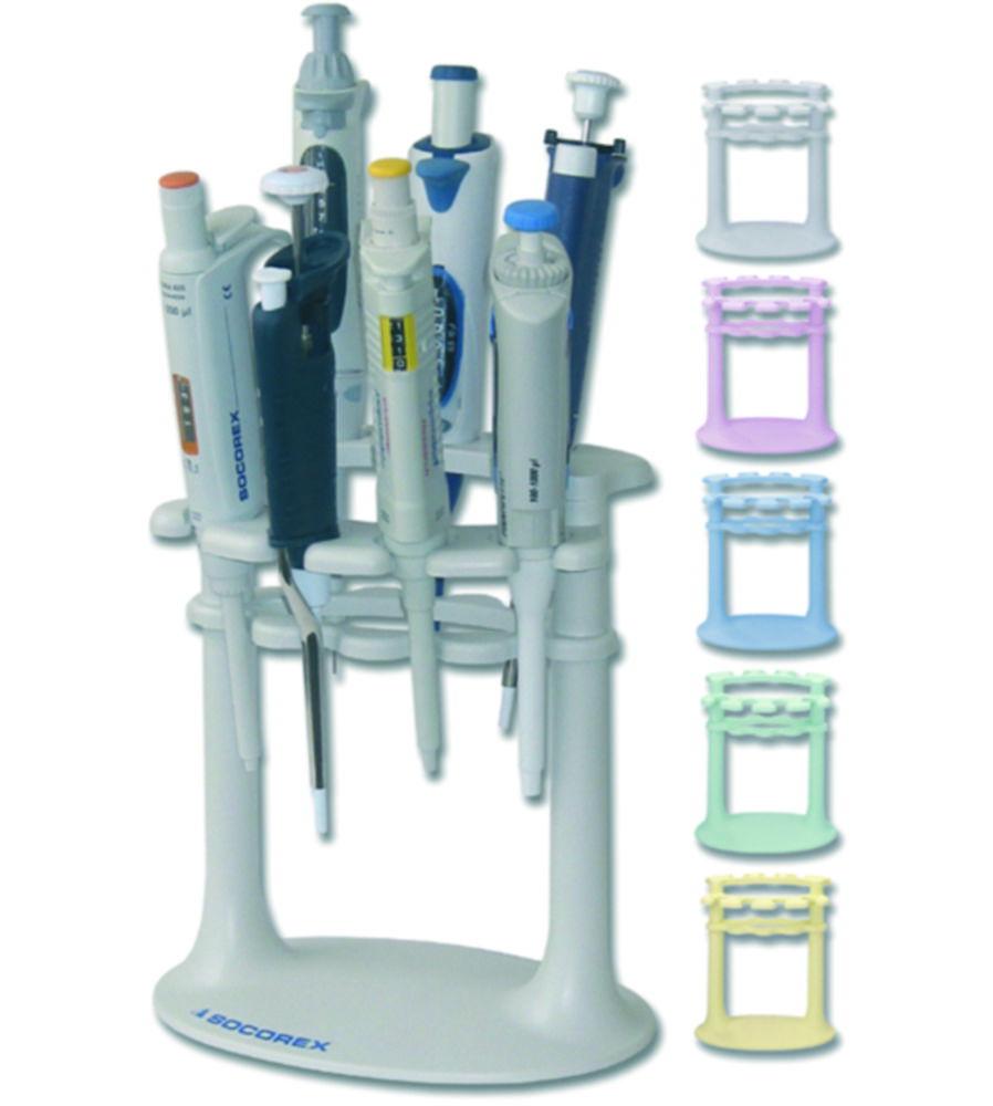 SOCOREX Universal Pipette Stand In-Line™ 337 (Light Grey) for 7 Pipettes

