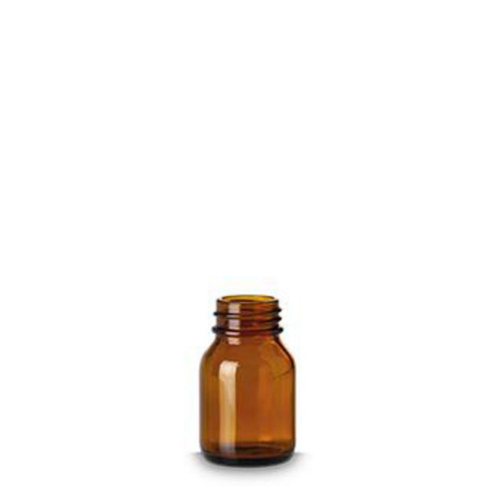 RIXIUS Wide-Neck Amber Glass Bottle 50 mL, DIN 32, Without Cap 9072164 (Pack of 85)