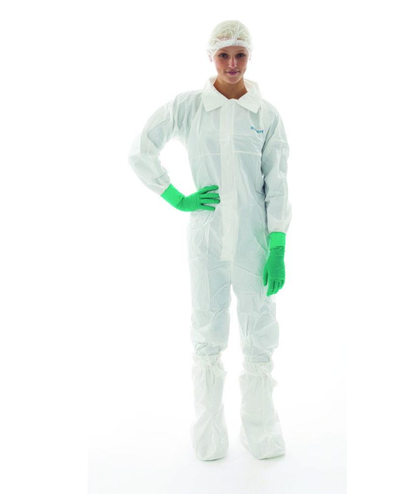 BioClean-D single use Overall for cleanroom PP/PE, white, sterile, with collar, model S-BDCCT, size M, pack of 20x1