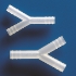 Tubing connector, PP "Y" shape, 10-11 mm