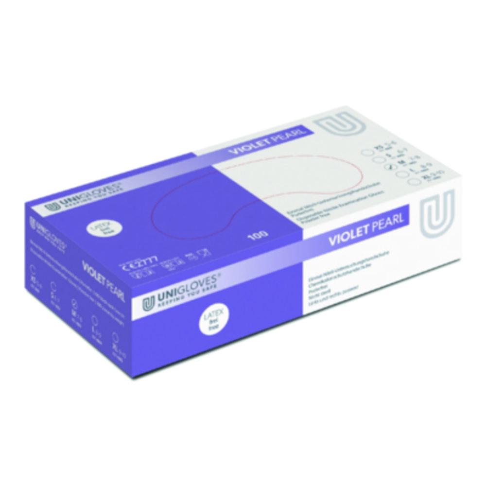 Unigloves Nitrile Gloves Violet Pearl Size M (8) Violet,latex/powder Free,Non Sterile,Rolling Edges Micro-Roughened Finger Tips, Pack of 100